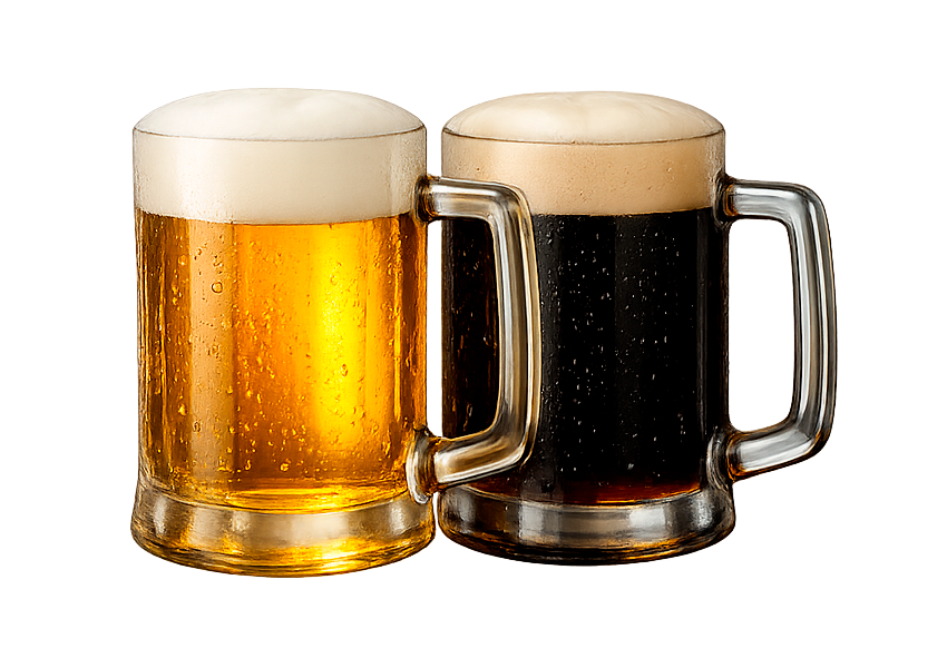 Jarras con cervezas internacionales